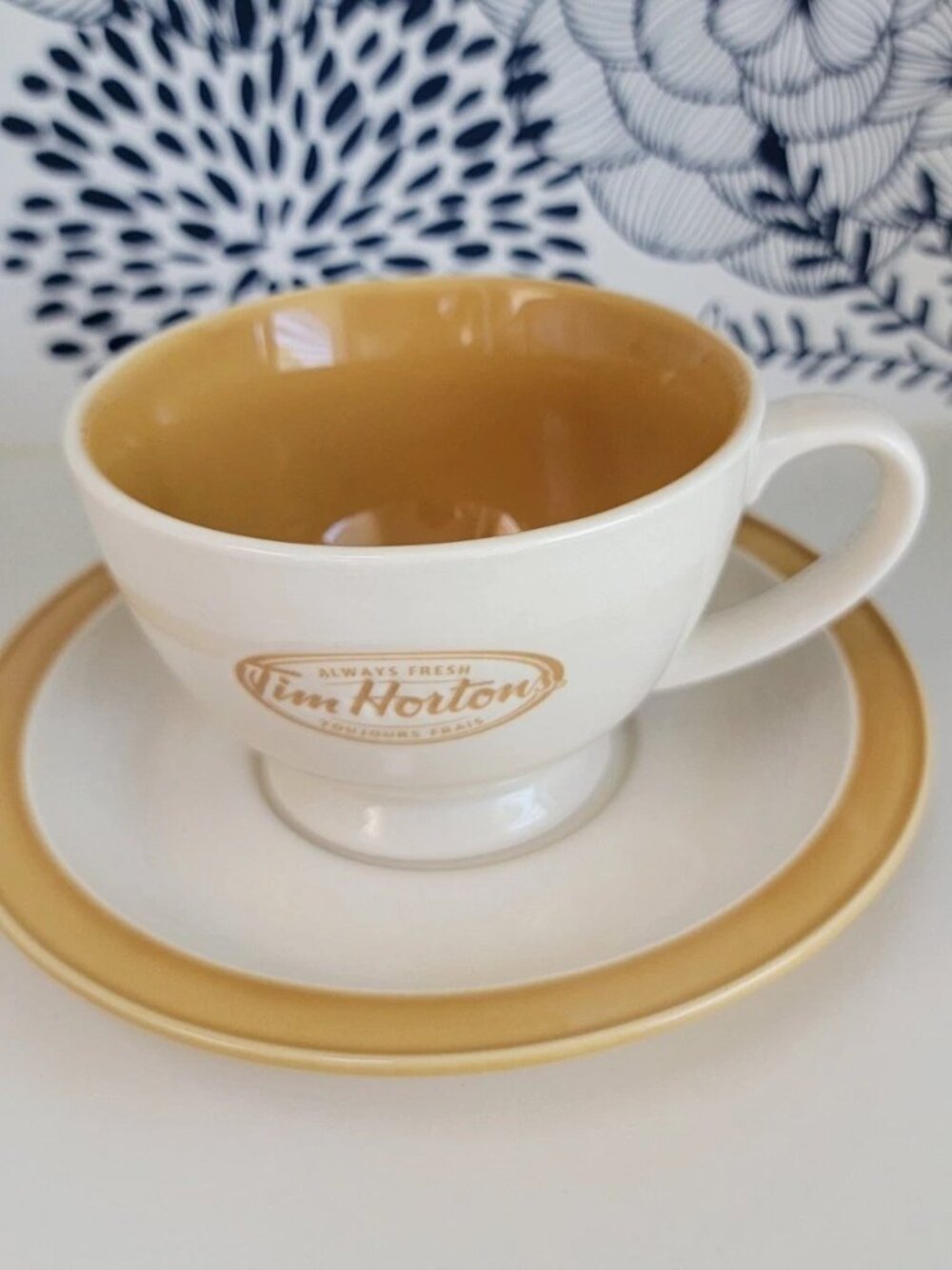 Tim Hortons Teacup And Saucer Always Fresh Tea Cup 2006 Toujours Frais EUC